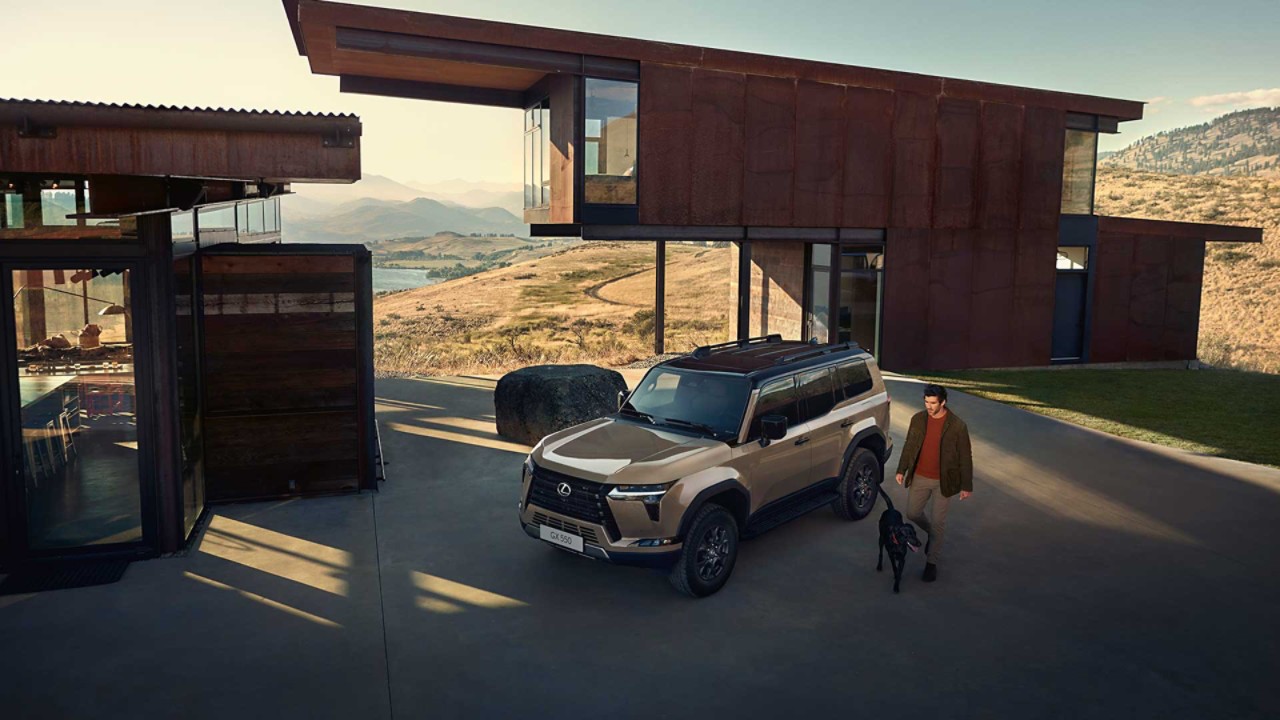 A Lexus GX parked in a rural location